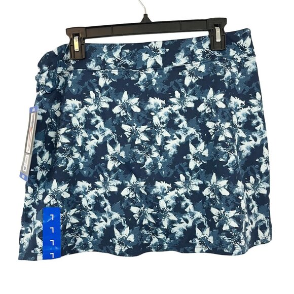 NEW Tranquility Active Skort Navy Blue Floral Built-in Shorts - Size Large - Picture 2 of 8